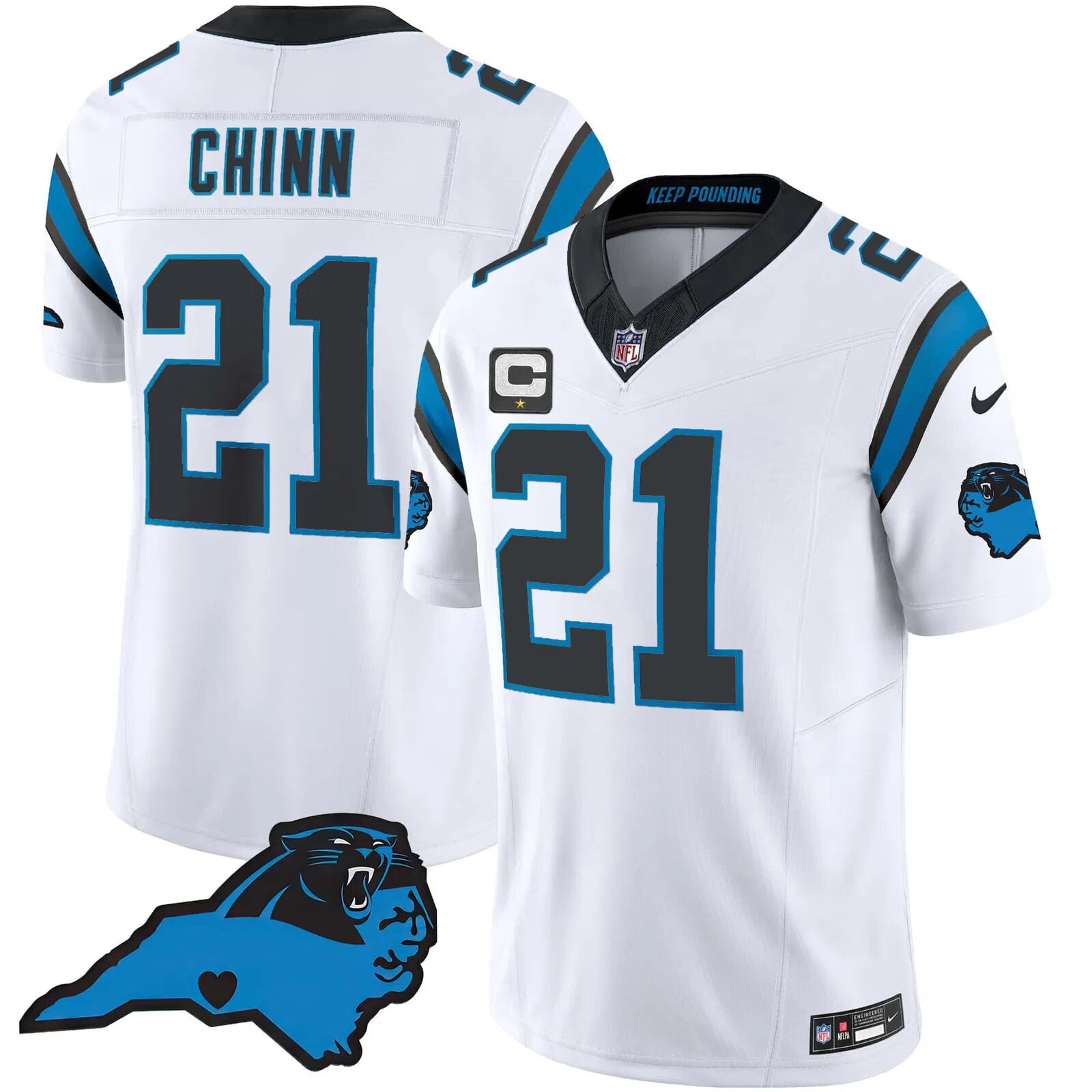 Men Carolina Panthers #21 Chinn White 2024 Nike Vapor Limited NFL Jersey